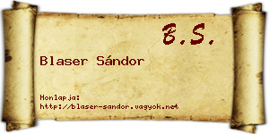 Blaser Sándor névjegykártya