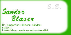 sandor blaser business card