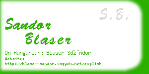 sandor blaser business card